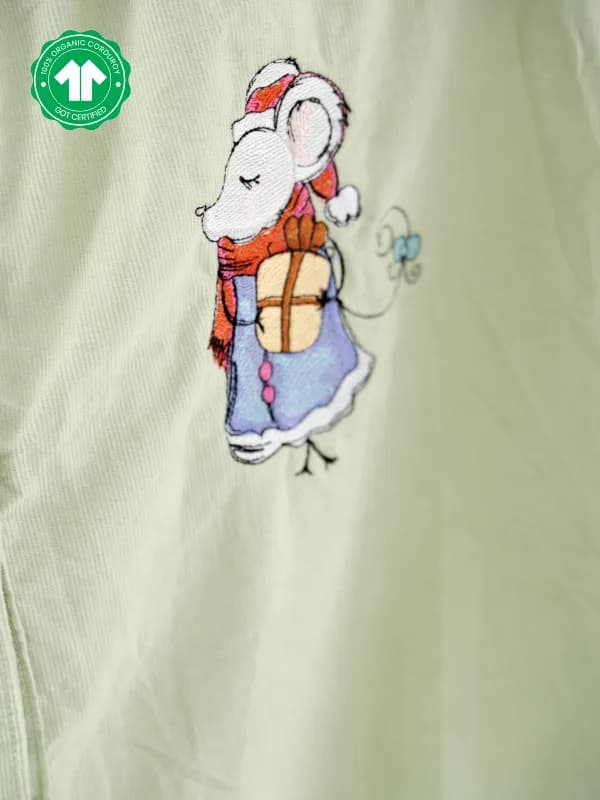 Girls Organic Corduroy Mouse Shirt Dress, view 2 of 10