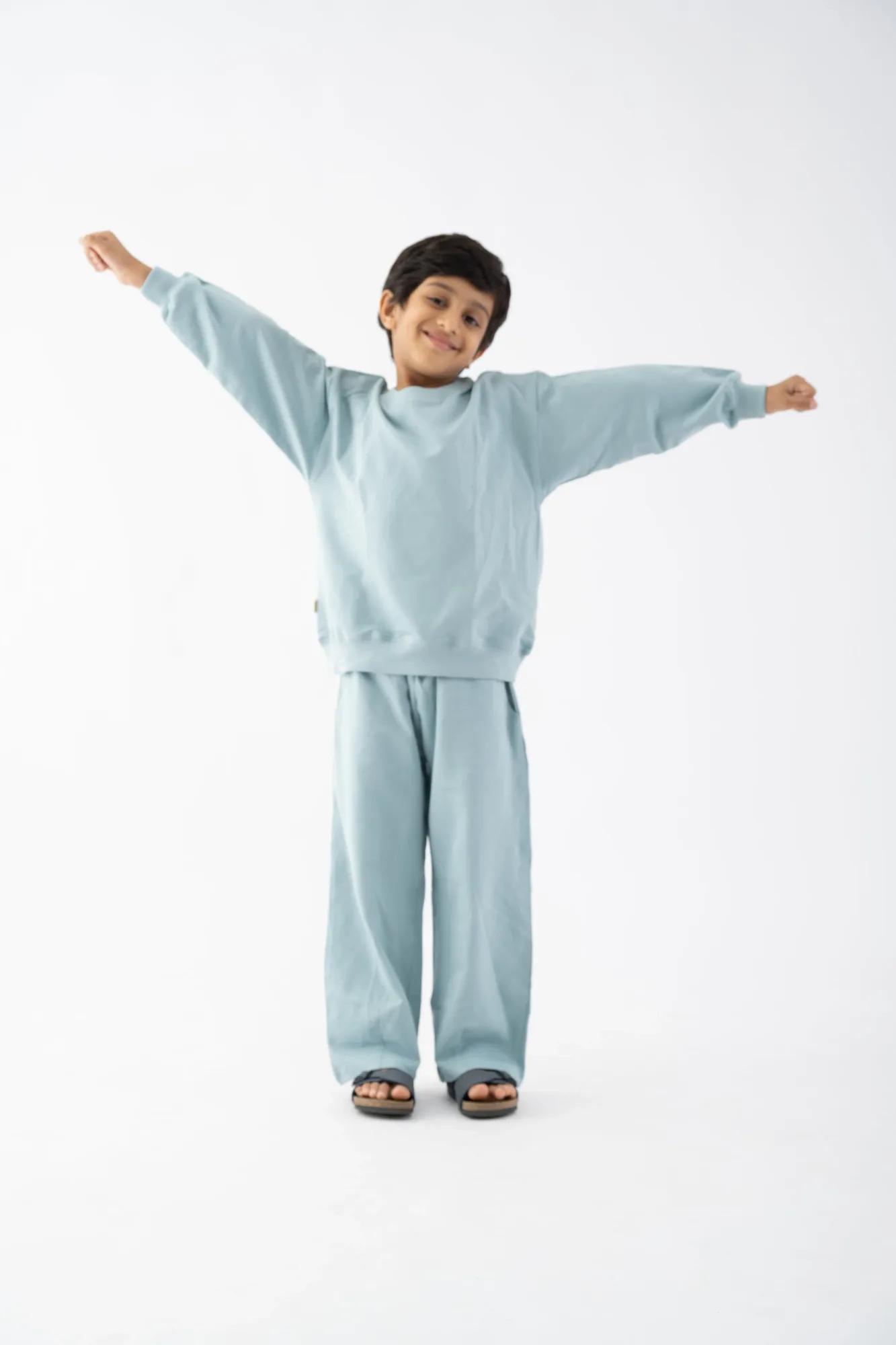 Unisex Scam Blue Minimal Co-Ord Set, view 3 of 4