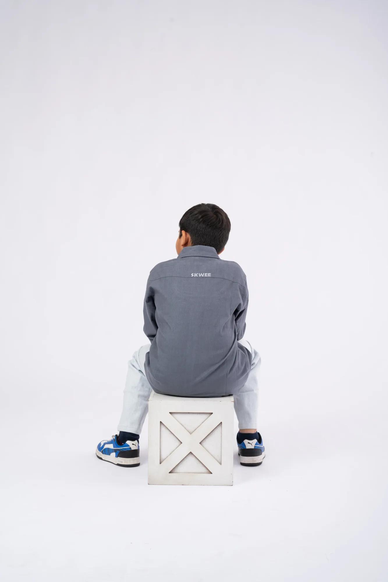 Organic Corduroy Shirt with Embroidered Branding, view 4 of 6
