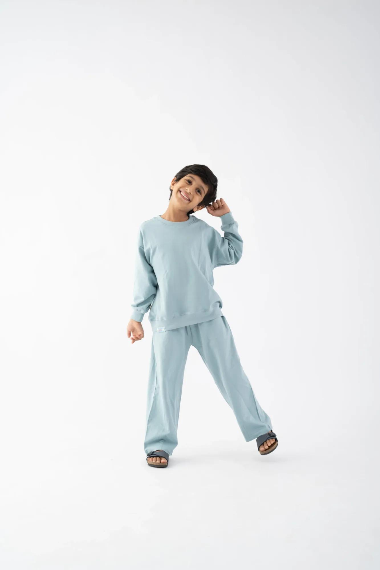 Unisex Scam Blue Minimal Co-Ord Set, view 4 of 4