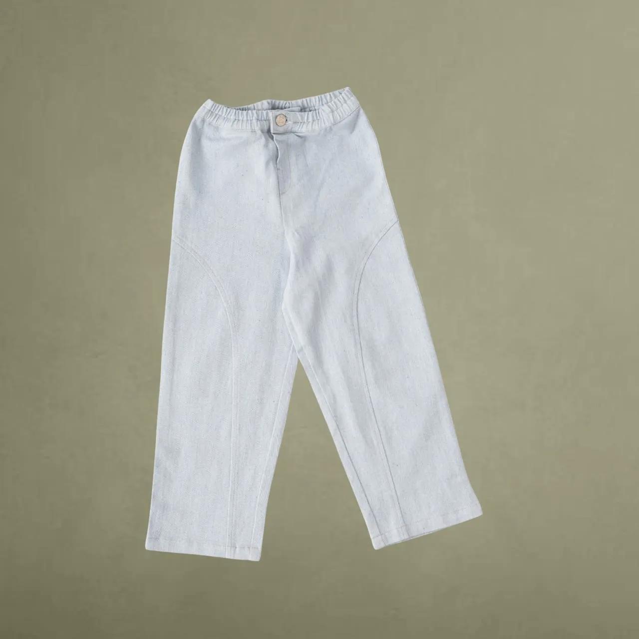 Girls Light Blue Denim Pant with Cherry, view 4 of 4