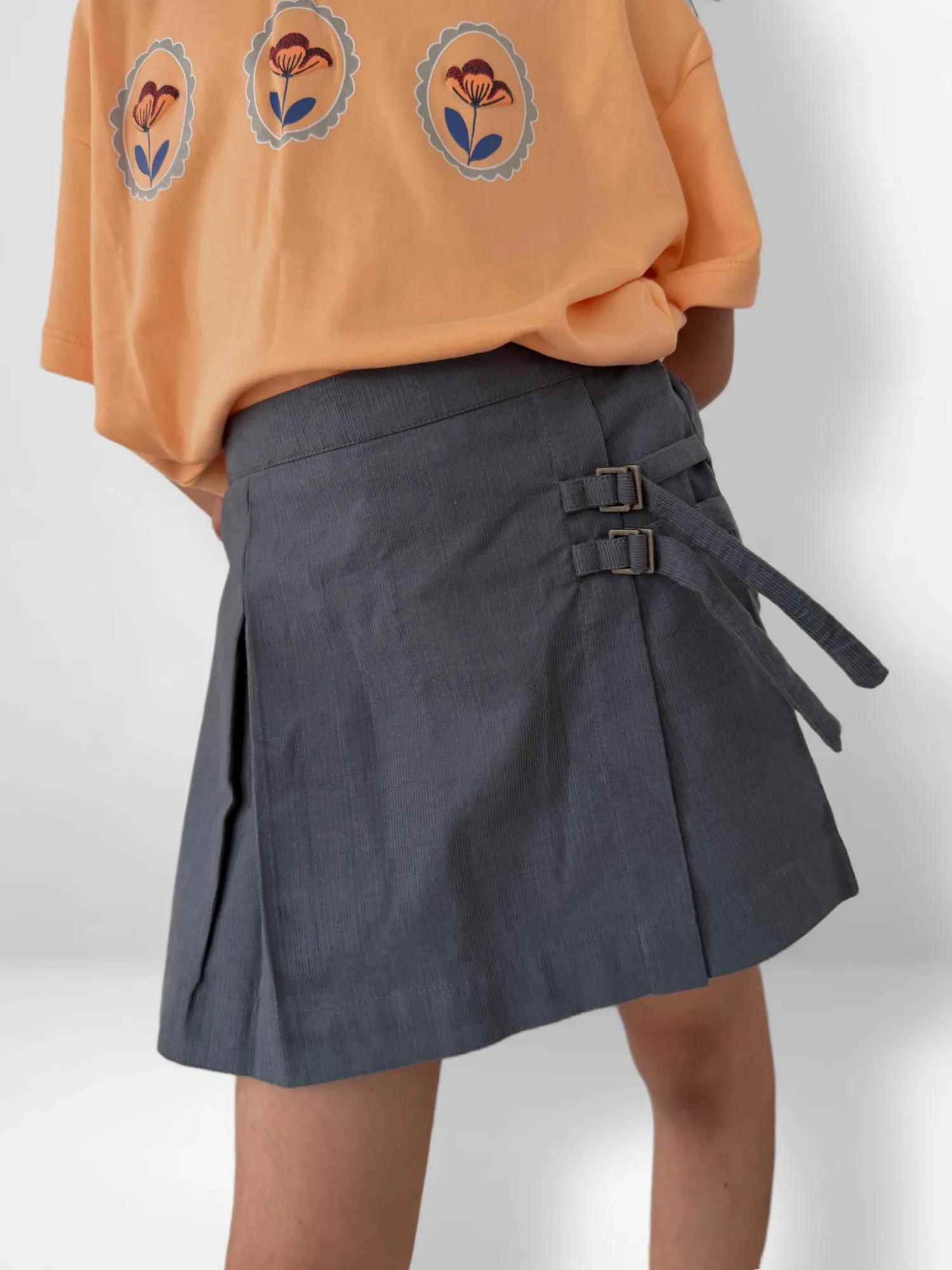 Charcoal Grey Corduroy Skort, view 2 of 3