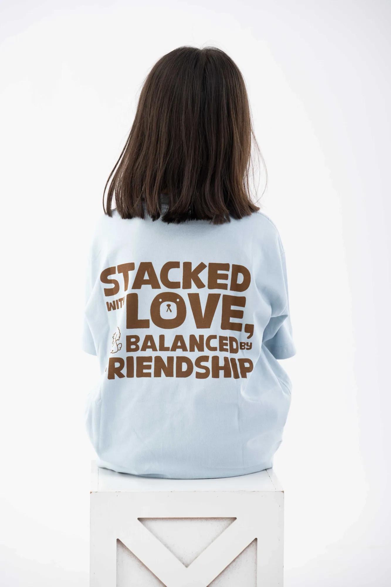 Stacked Love Light Blue Tee, view 4 of 5