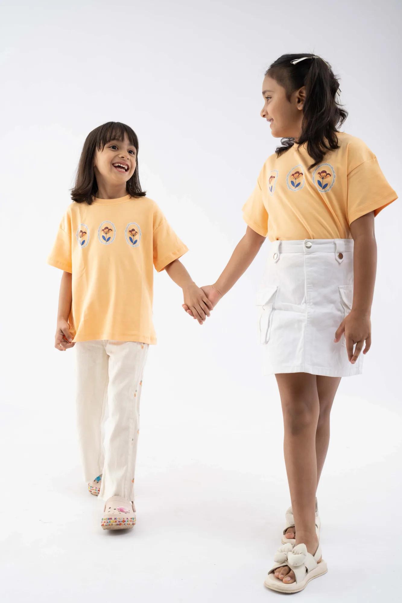 Flower Puff Peach Tee