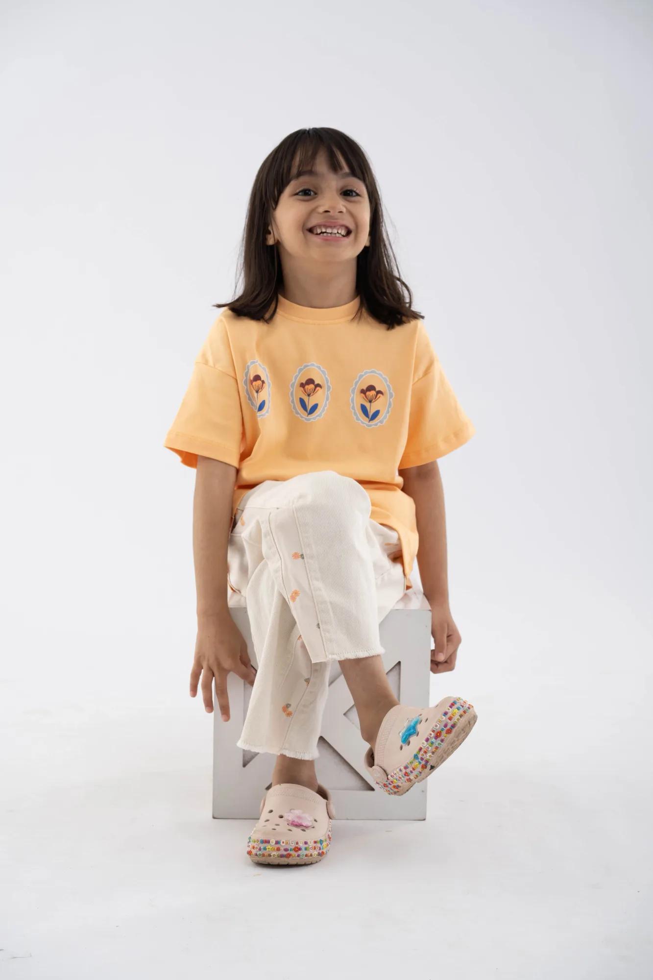 Flower Puff Peach Tee, view 2 of 4
