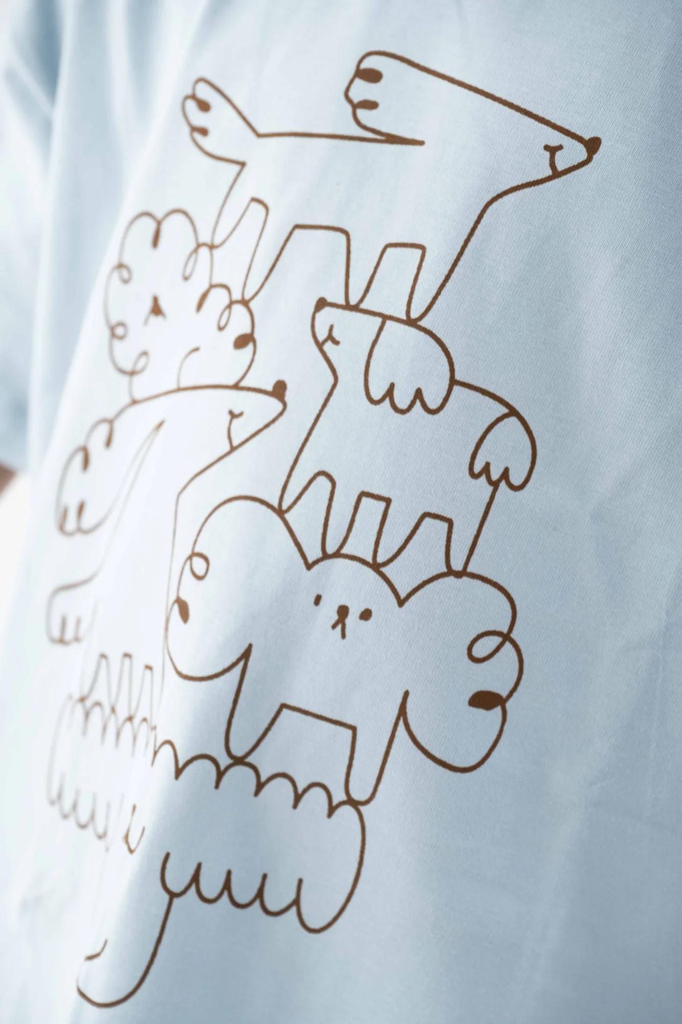 Stacked Love Light Blue Tee, view 2 of 5