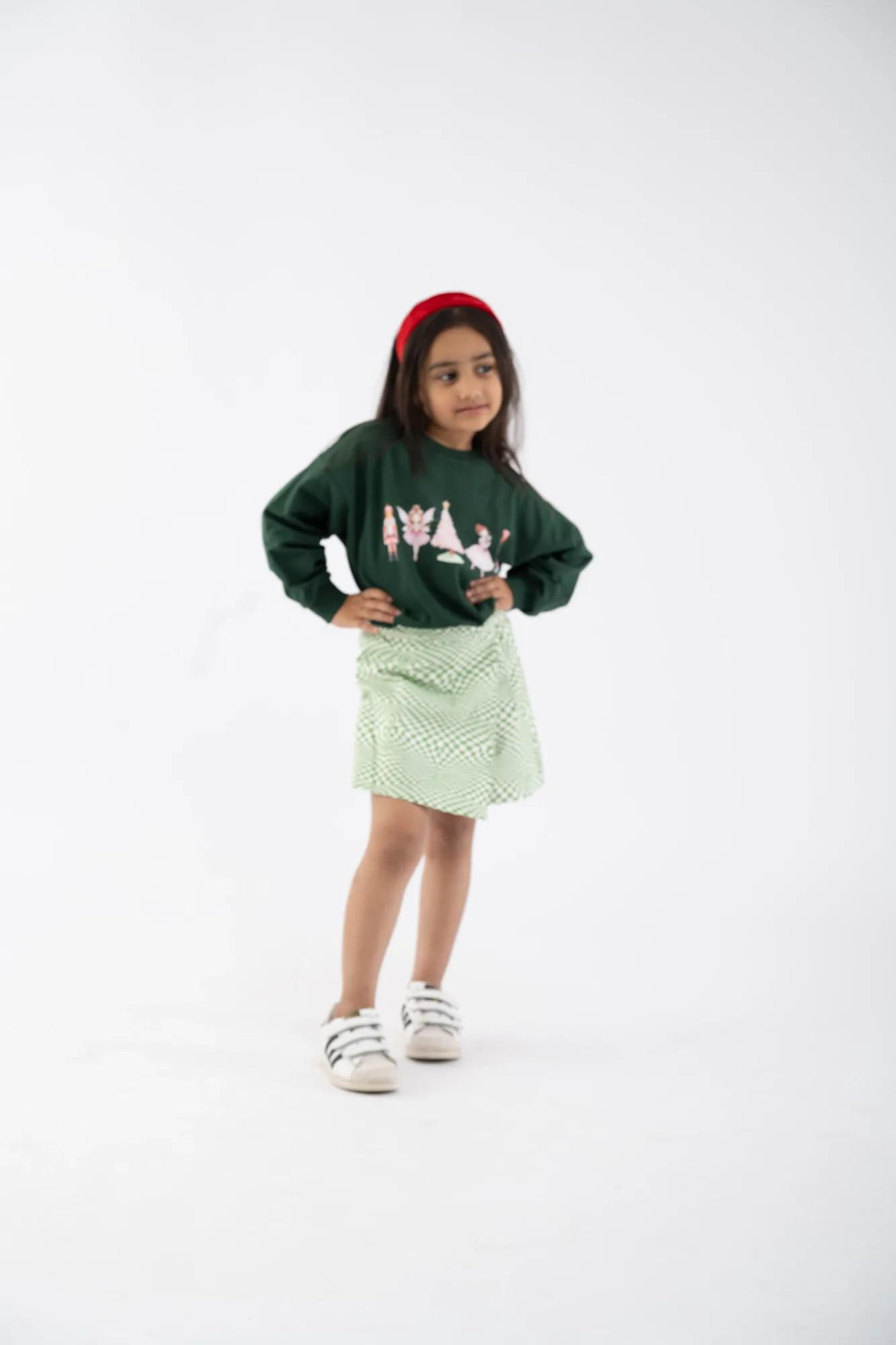 Girls Green Skort
