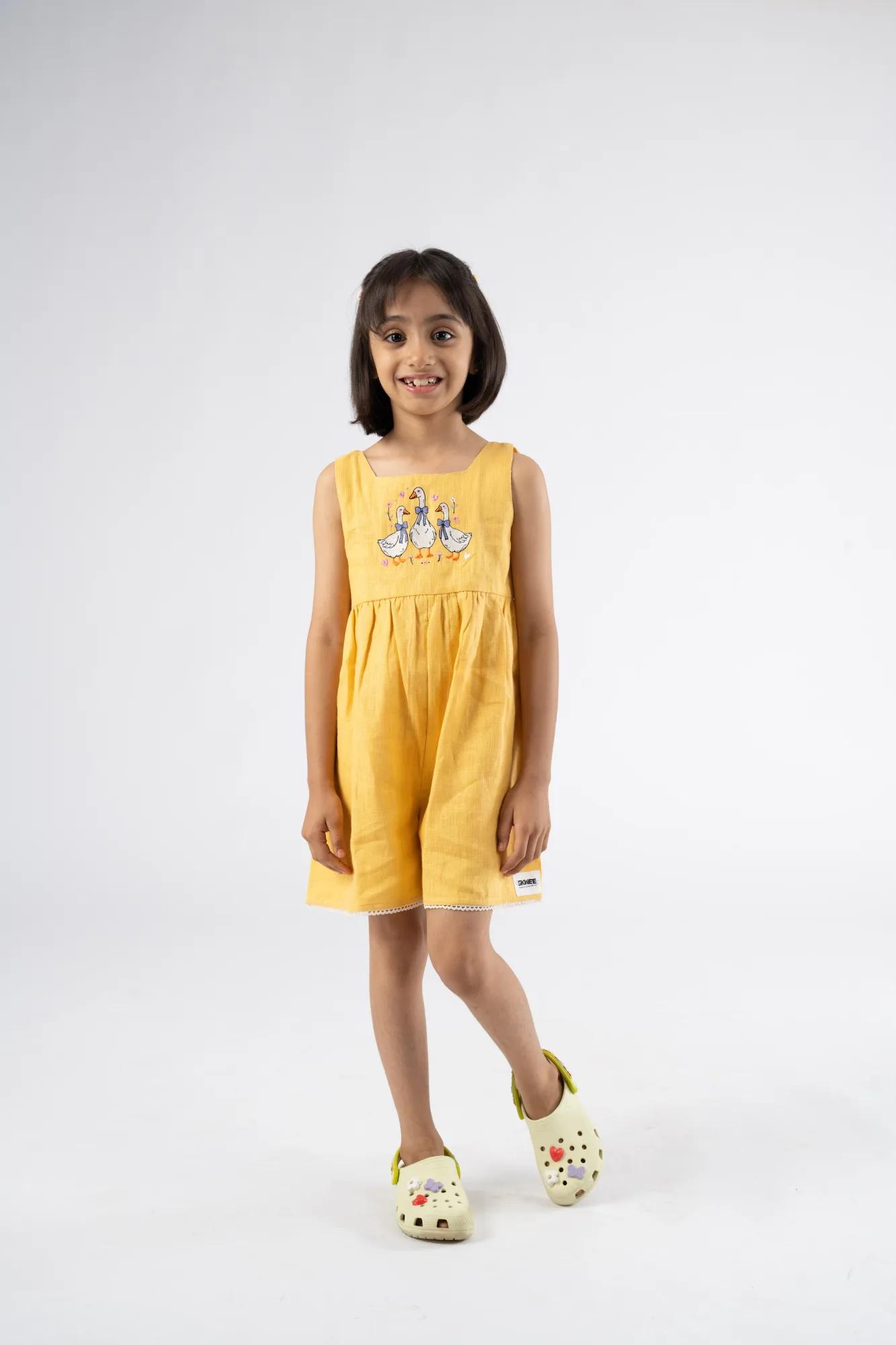 Organic Linen Duckling Playsuit