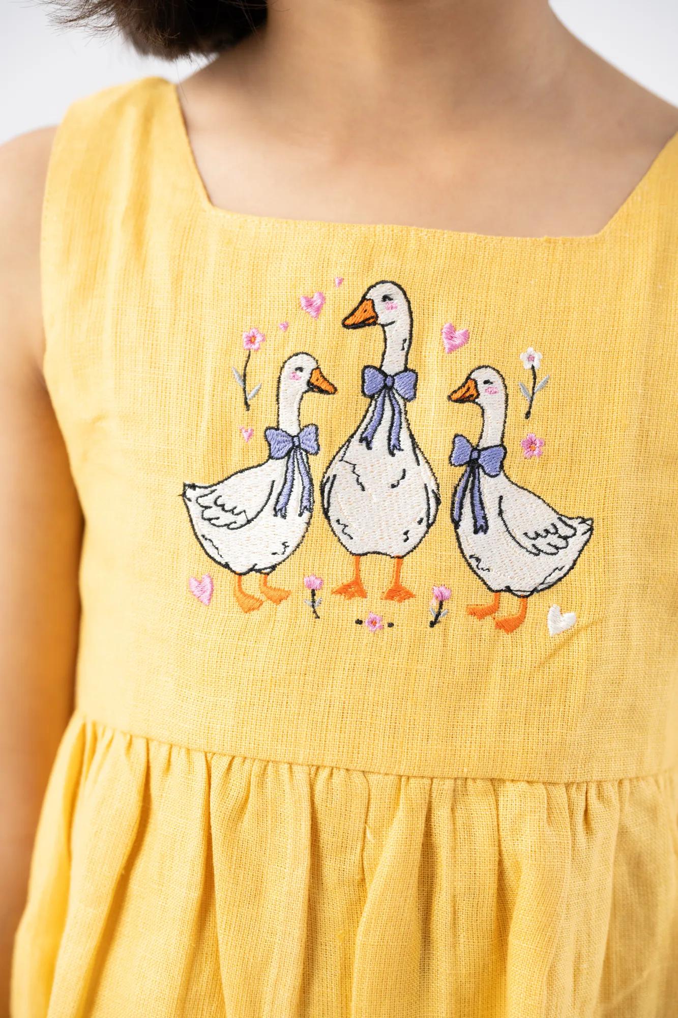 Organic Linen Duckling Playsuit, view 2 of 4
