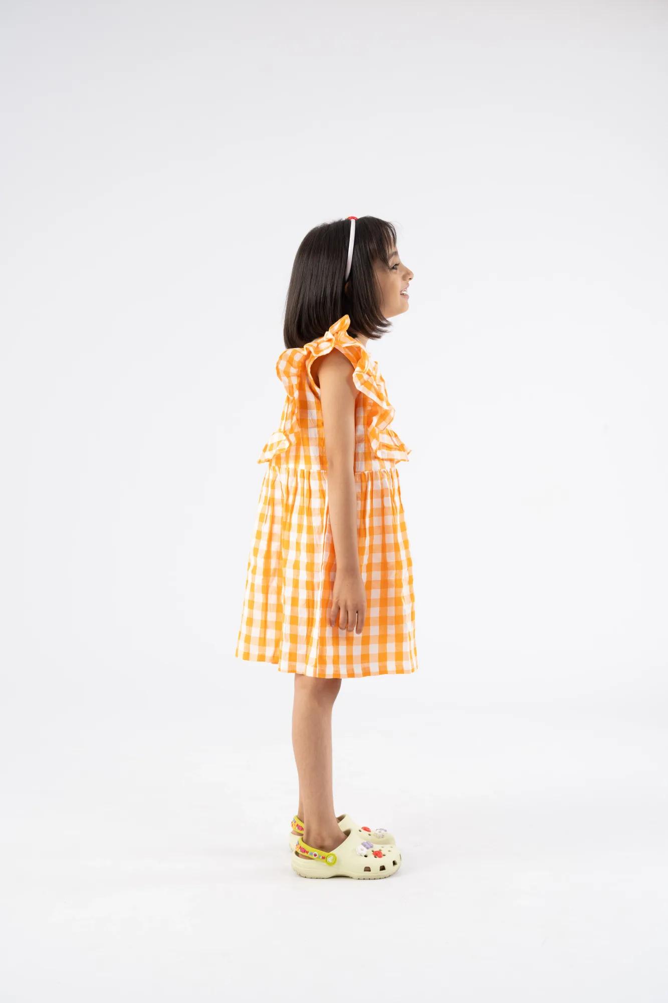 Orange Checker Dress, view 3 of 7
