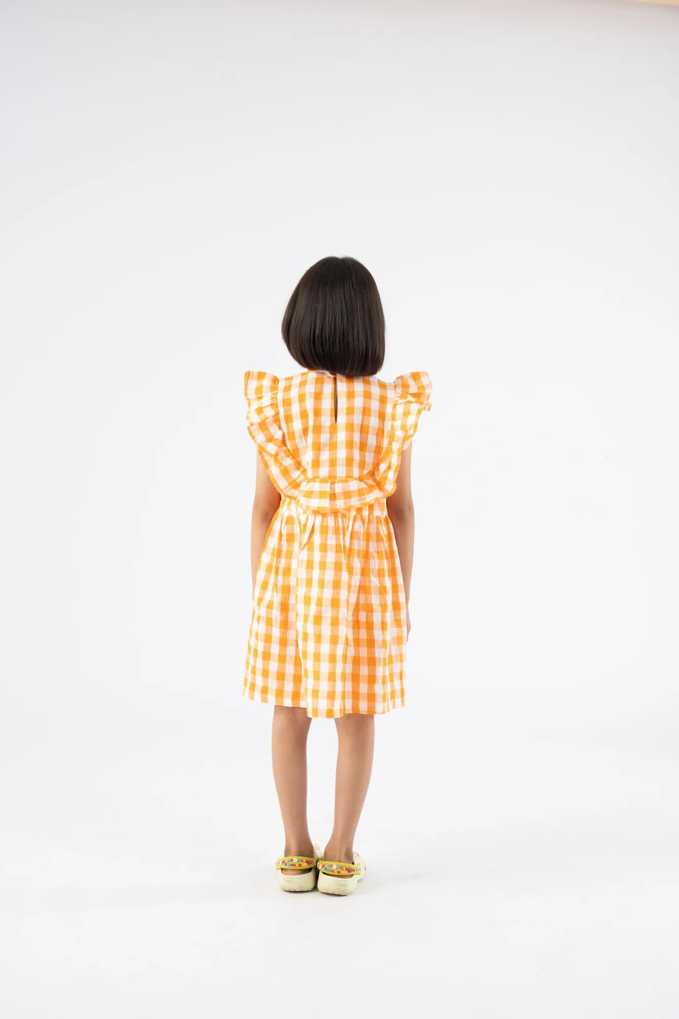 Orange Checker Dress, view 7 of 7