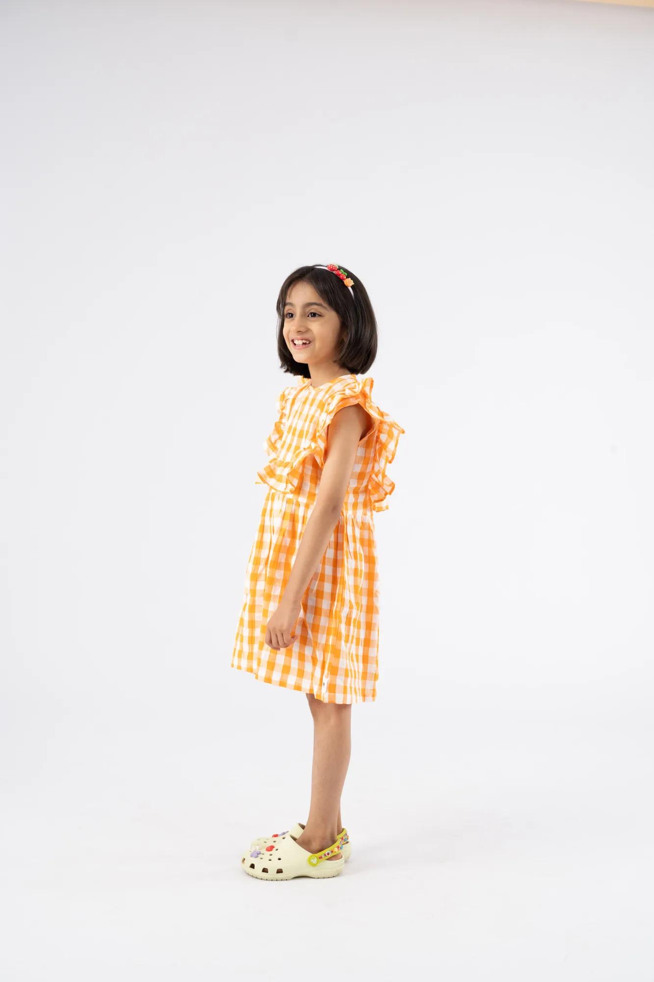 Orange Checker Dress, view 4 of 7