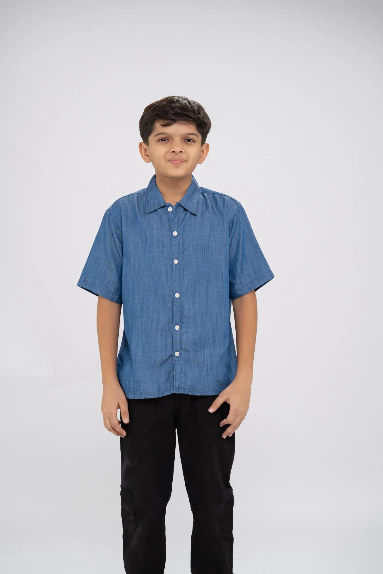 Denim Half-Sleeve Shirt