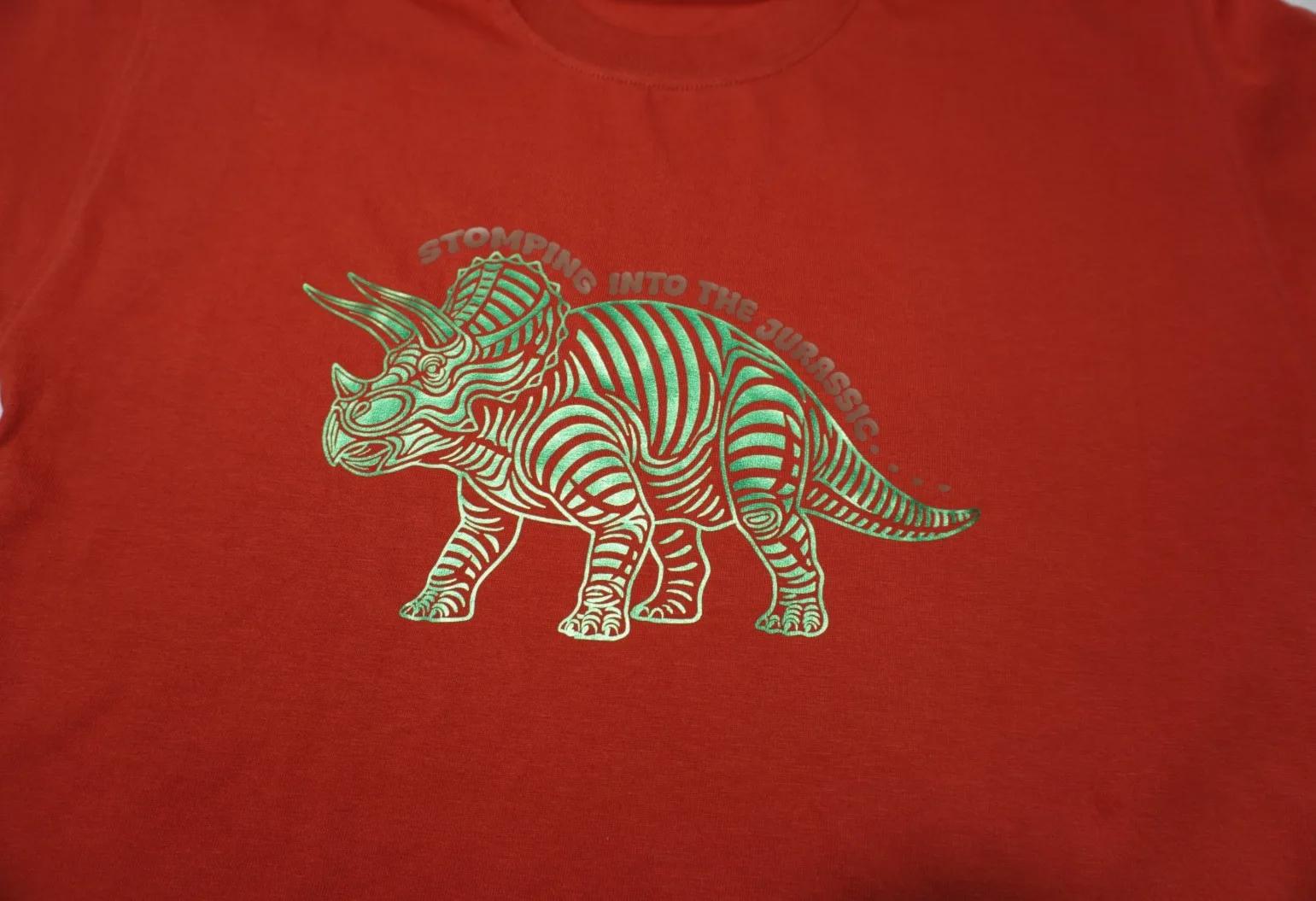 Triceratops Stomp Rust Brown Tee, view 2 of 3